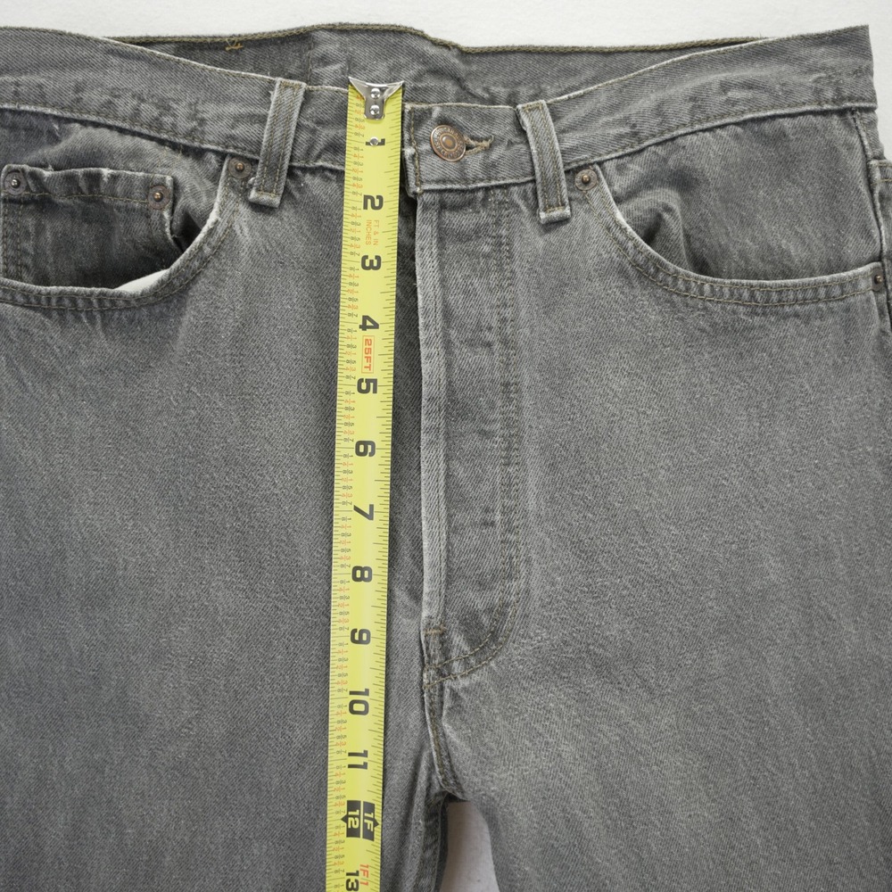 Levis 501 VTG 1993 Original Grey‎ Denim Jeans Mens 32x34 Straight Leg Button Fly - Picture 4 of 15